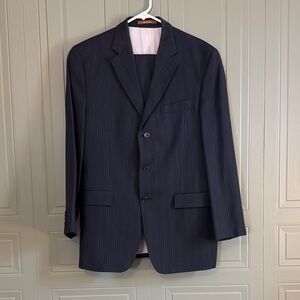 Men's Michael Kors Classic Navy Blue Pinstripe Suit Jacket and Pants